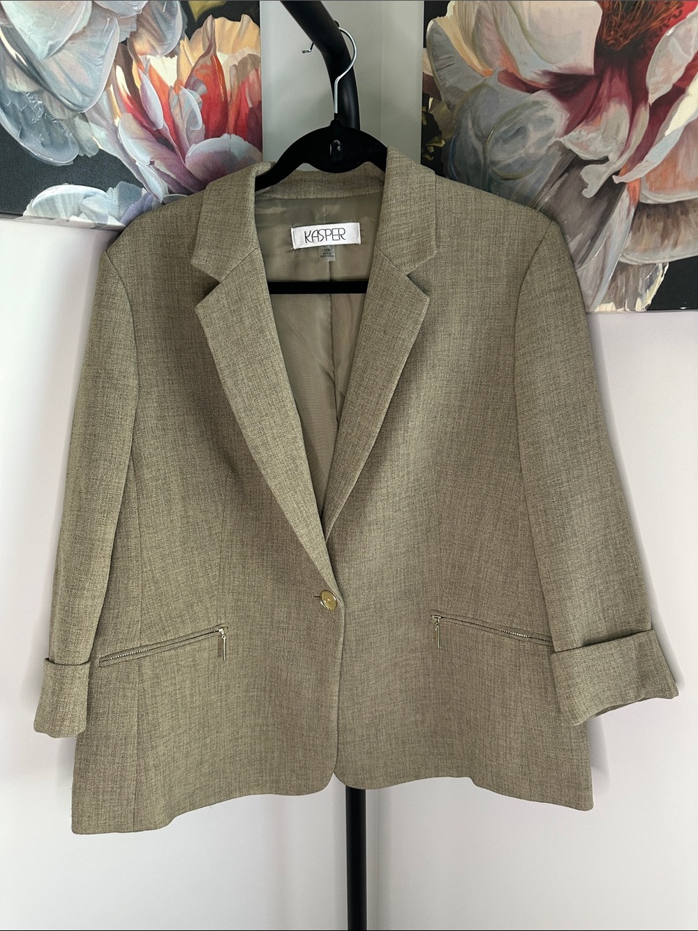 Kasper Blazer with Zip-Accent Pockets